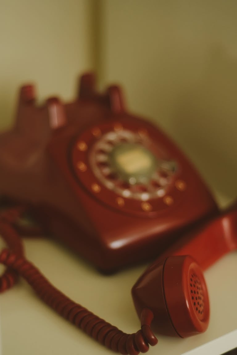 Retro Phone on Shelf